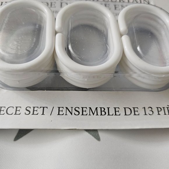 LINENCORP Inc Home Designs Polyester Fabric Shower Curtain with 12 Hooks in Mult - Picture 6 of 7